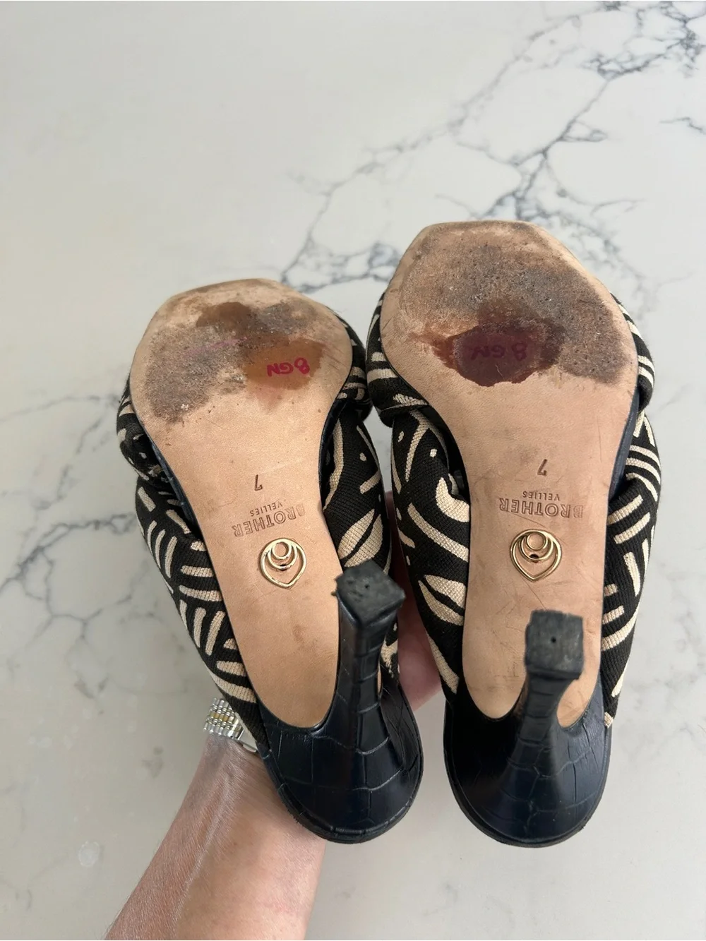 Brother Vellies "Togo" Knotted Heels Size 7 - Picture 4 of 5